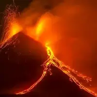 تصاویر هوایی از گدازه‌‌های آتشفشان اتنا