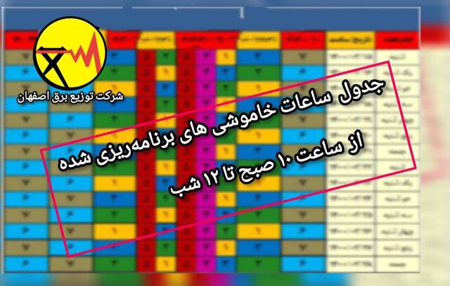 تغییر ساعات خاموشی‌های برنامه‌ریزی‌شده در اصفهان
