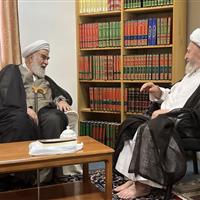 مسوول دفتر مقام معظم رهبری با آیت‌الله سبحانی دیدار کرد