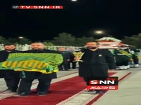 لحظاتی از استقبال خادمان رضوی از پیکر استاد فرشچیان