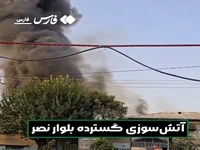 ویدئویی از آتش‌سوزی سوله آرد در شیراز