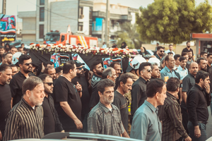 عکس/ تشییع آتش‌نشان فداکار در کنگان