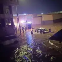 بارش شدید باران و جاری شدن سیل در عدن یمن