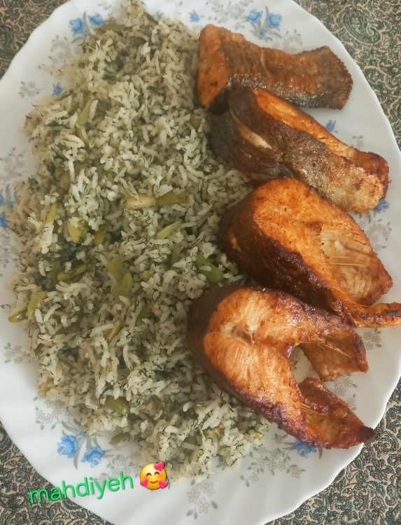 از شما/سبزی پلو و ماهی😋🥰🤞
