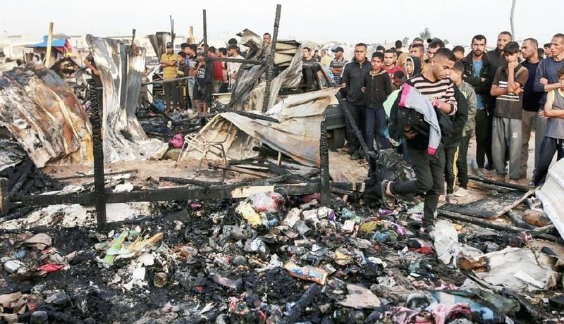 حمله صهیونیست‌ها به چادرهای آوارگان در خان‌یونس