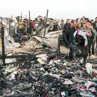 حمله صهیونیست‌ها به چادرهای آوارگان در خان‌یونس