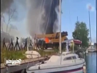 آتش‌سوزی در یک کارخانه کشتی‌سازی در ایتالیا