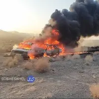 روایتی از مرگ تلخ 9 سرنشین در تصادف جاده بندرعباس‌ - گچین؛ آن‌ها زنده سوختند!