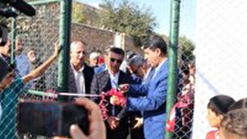 افتتاح زمین چمن مصنوعی روستای «کانی گنجی» در شهرستان قروه