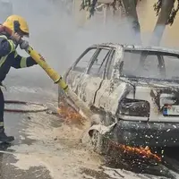 حریق خودروی پراید در الهیه جنوبی بندرعباس 