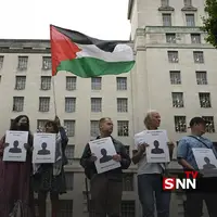 تظاهرات خبرنگاران انگلیسی در حمایت از خبرنگاران شهید غزه  