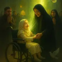 طرح/ تصویر سازی هوش مصنوعی از ضریح امام رضا (ع) لحظه شفای دختر بچه 
