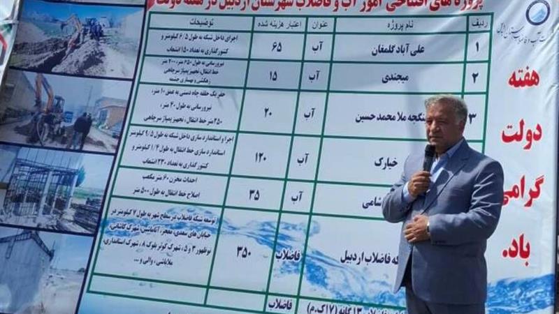 ۶ طرح آب و فاضلاب در شهرستان اردبیل افتتاح شد