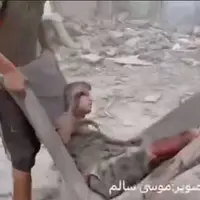 تصویری دردناک از پیکر کودک فلسطینی که در پی حمله امروز اسرائیل به شهادت رسید