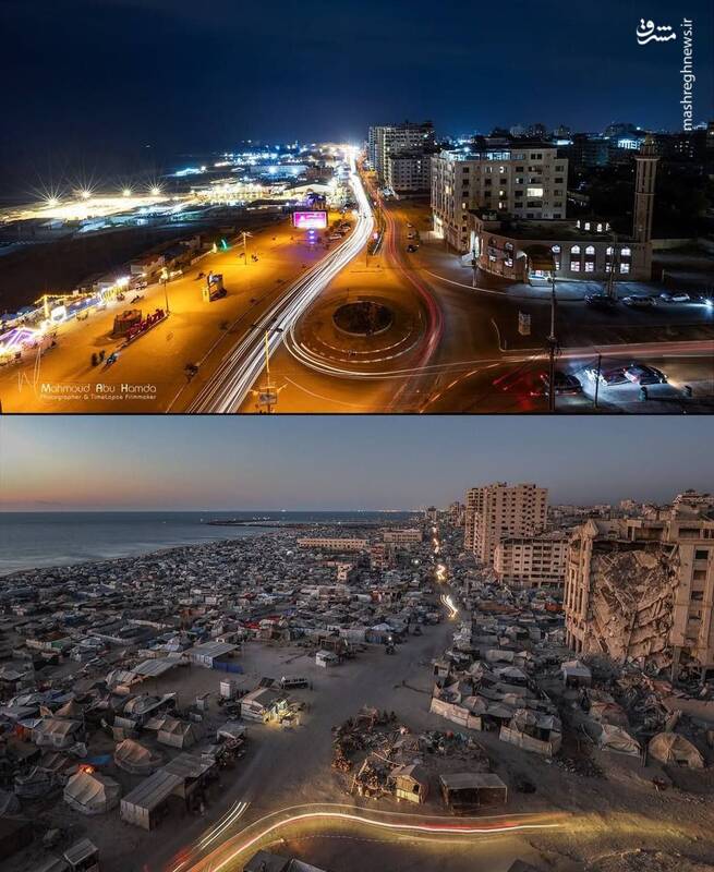 نوار غزه قبل و بعد از حملات صهیونیست‌ها