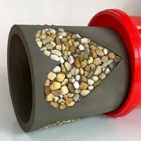  نحوه درست کردن یک گلدان خاص با سیمان و سنگ ریزه به روش استاد چینی