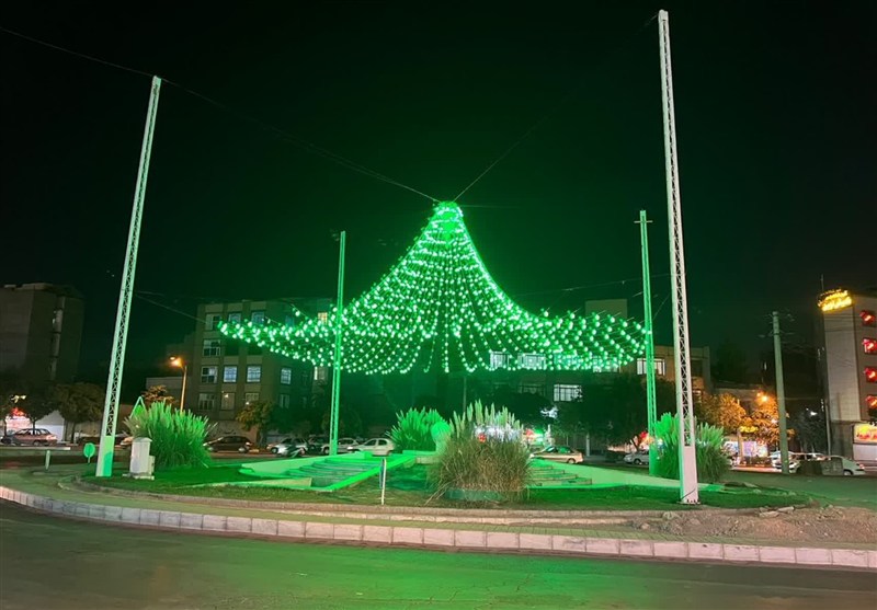 عکس/ مشهد به رنگ سبز درآمد