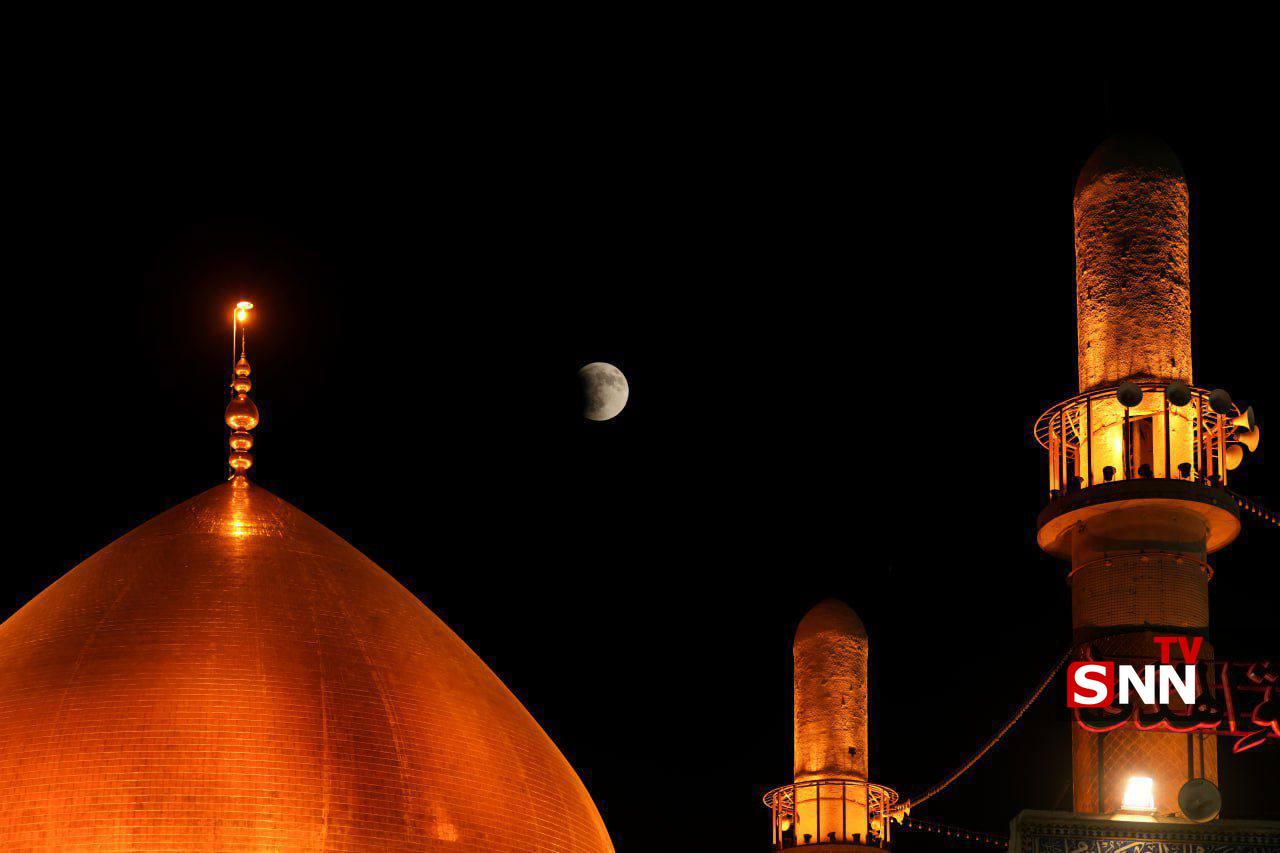 عکس/ ماه گرفتی در آسمان سامراء 