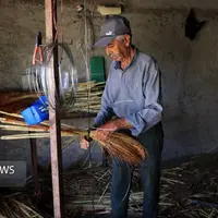 هنر بومی «جاروبافی» در روستای ملاحسن خراسان شمالی