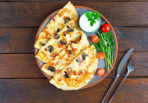 طرز تهیه کرپ پیتزا؛ یک صبحانه خاص و خوشمزه