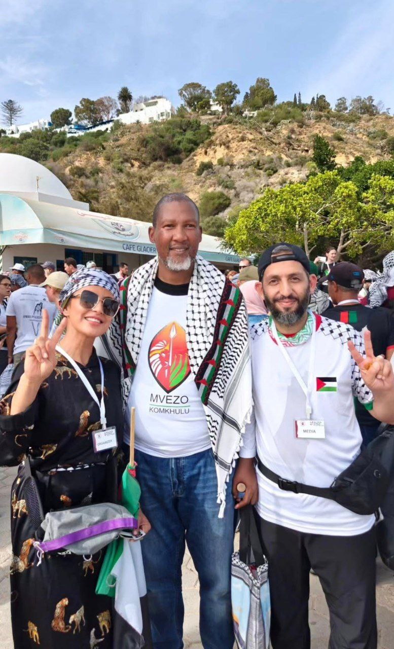 عکس/ حضور نوه نلسون ماندلا در میان حامیان فلسطین در شهر تونس