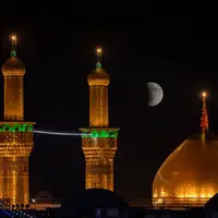 عکس/ تصاویری از ماه‌گرفتگی شب گذشته در آستان حضرت ابوالفضل‌العباس (ع)