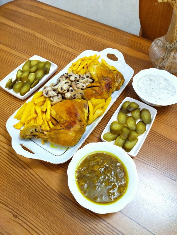 از شما/خوراک مرغ وقارچ 🍽️خیارشور خانگی