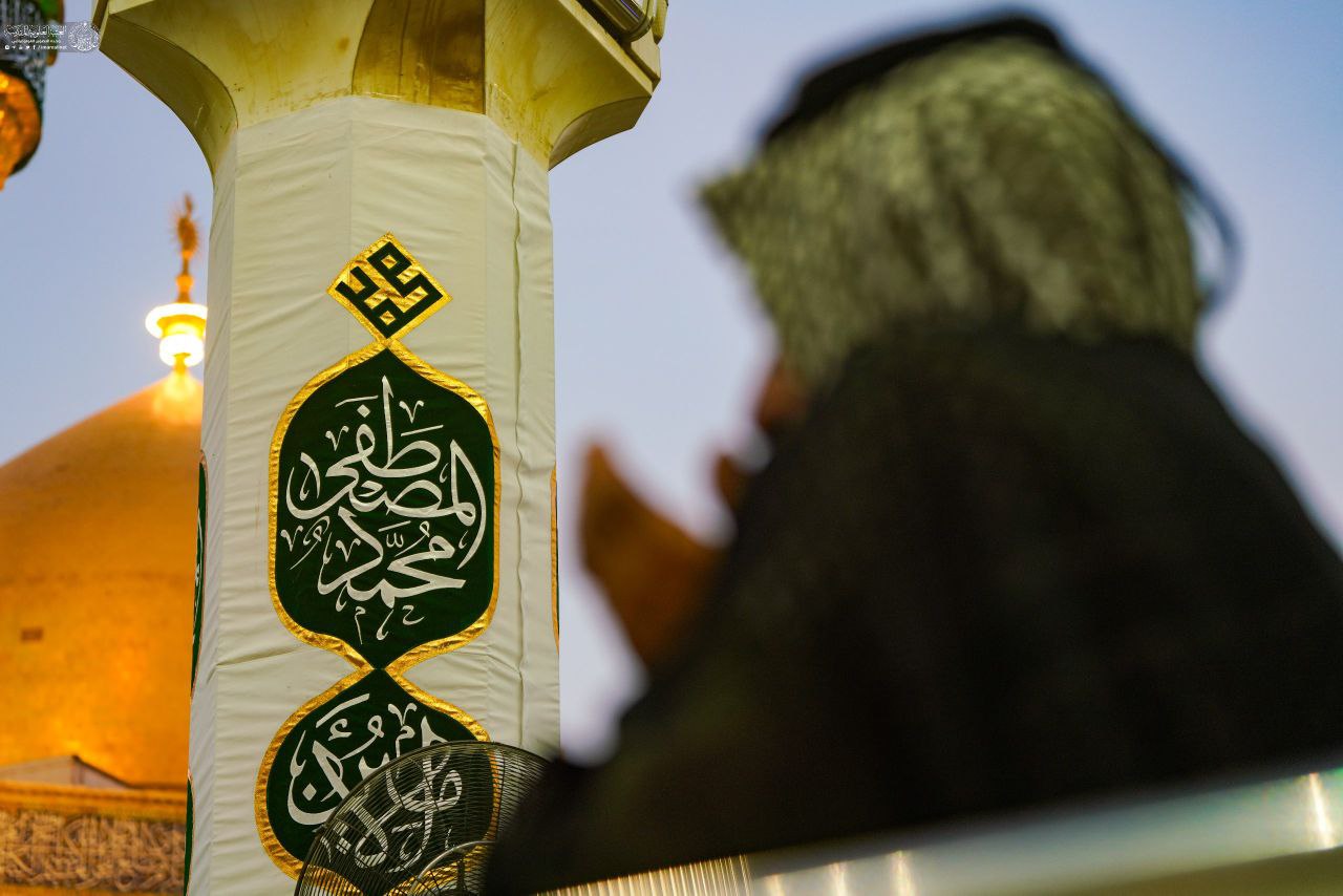 عکس/ درخشش نام مبارک پیامبر خاتم(ص) در صحن و سرای علوی