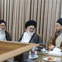 سید عمار حکیم در جمع اعضای جامعه مدرسین حاضر شد