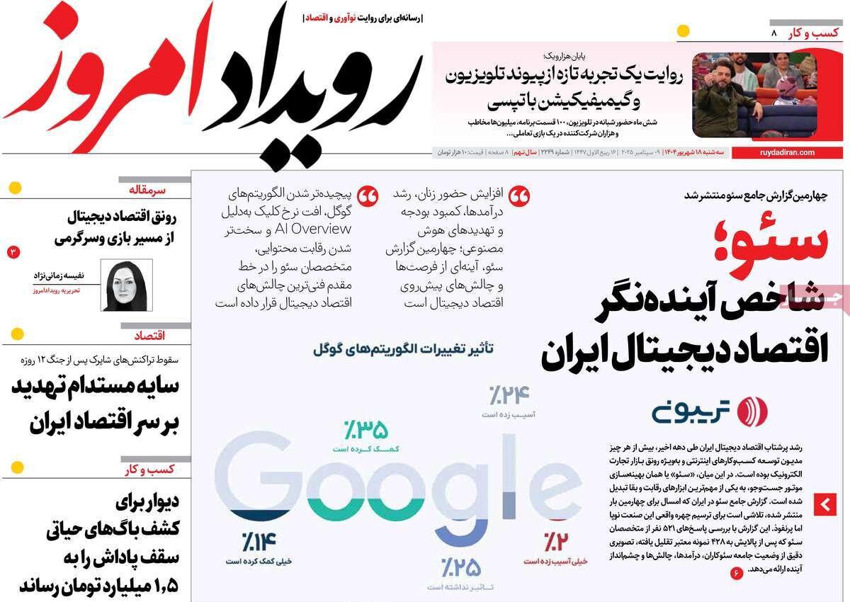 صفحه نخست روزنامه‌های اصفهان در ۱۸ شهریور