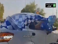 اسکورت اتوبوس کاروان استقلال توسط هواداران خوزستانی