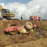 مرگ تلخ راننده غلتک در بهمئی