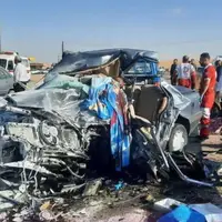 تصادف مرگبار پژو و نیسان با ۵ کشته