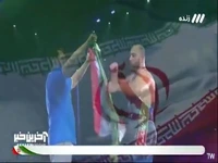احترام نظامی امیرحسین زارع به پرچم ایران بعد از کسب مدال طلا 