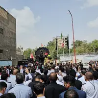 گزارش تصویری از وداع همکاران با شهید آتش‌نشان رضا فخریان