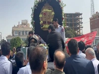 تشییع پیکر آتش‌نشان فداکار در مشهد