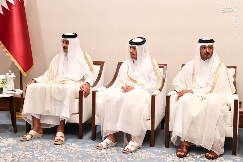 عکس/ دیدار رئیس جمهور با امیر قطر در دوحه