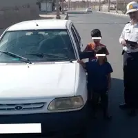 توقیف خودروی سواری با رانندگی کودک ۹ ساله