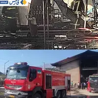 آتش‌سوزی کارخانه یونولیت در کرمانشاه مهار شد