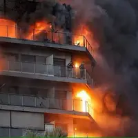 آتش‌سوزی در ساختمان ۱۰ طبقه در میاندوآب؛ ۵ نفر مصدوم شدند