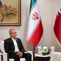 عکس/ دیدار رئیس جمهور با امیر قطر در دوحه