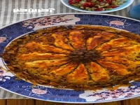 عدس پلو با ته انداز مرغ زعفرونی