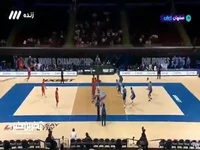 توپ گیری عالی بازیکن ایران با پا و امتیاز گیری عالی