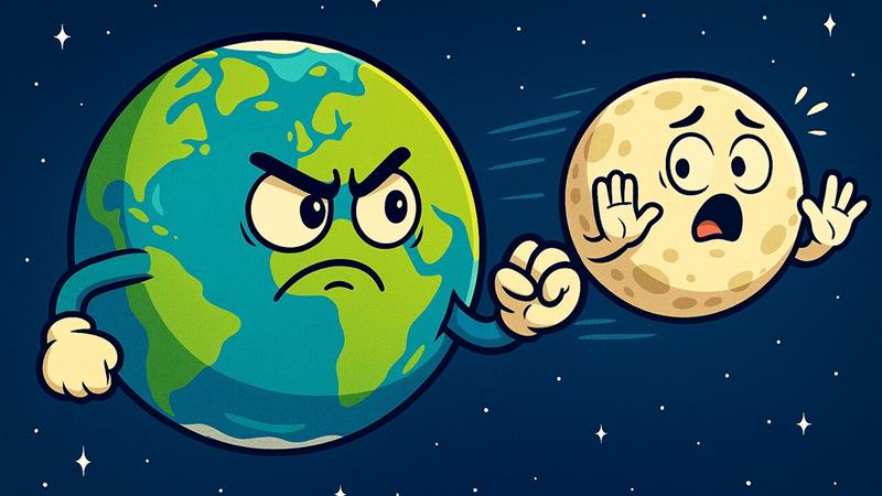 ماه در حال فرار کردن از زمین است
