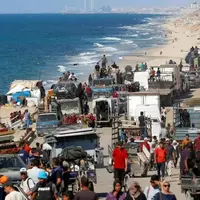عکس/ سیل آوارگان فلسطینی همزمان با آغاز عملیات نظامی اسرائیل