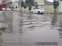 فیلم/ آب‌گرفتگی معابر در گنبد کاووس