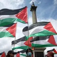 نمایش پرچم فلسطین در قلب پارلمان اسپانیا