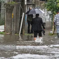 عکس/  بارش شدید باران و آبگرفتگی معابر در آستارا