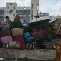 عکس/ کوچ اجباری مردم غزه