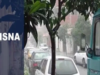 آبگرفتگی معابر در پی بارش شدید باران در آستارا